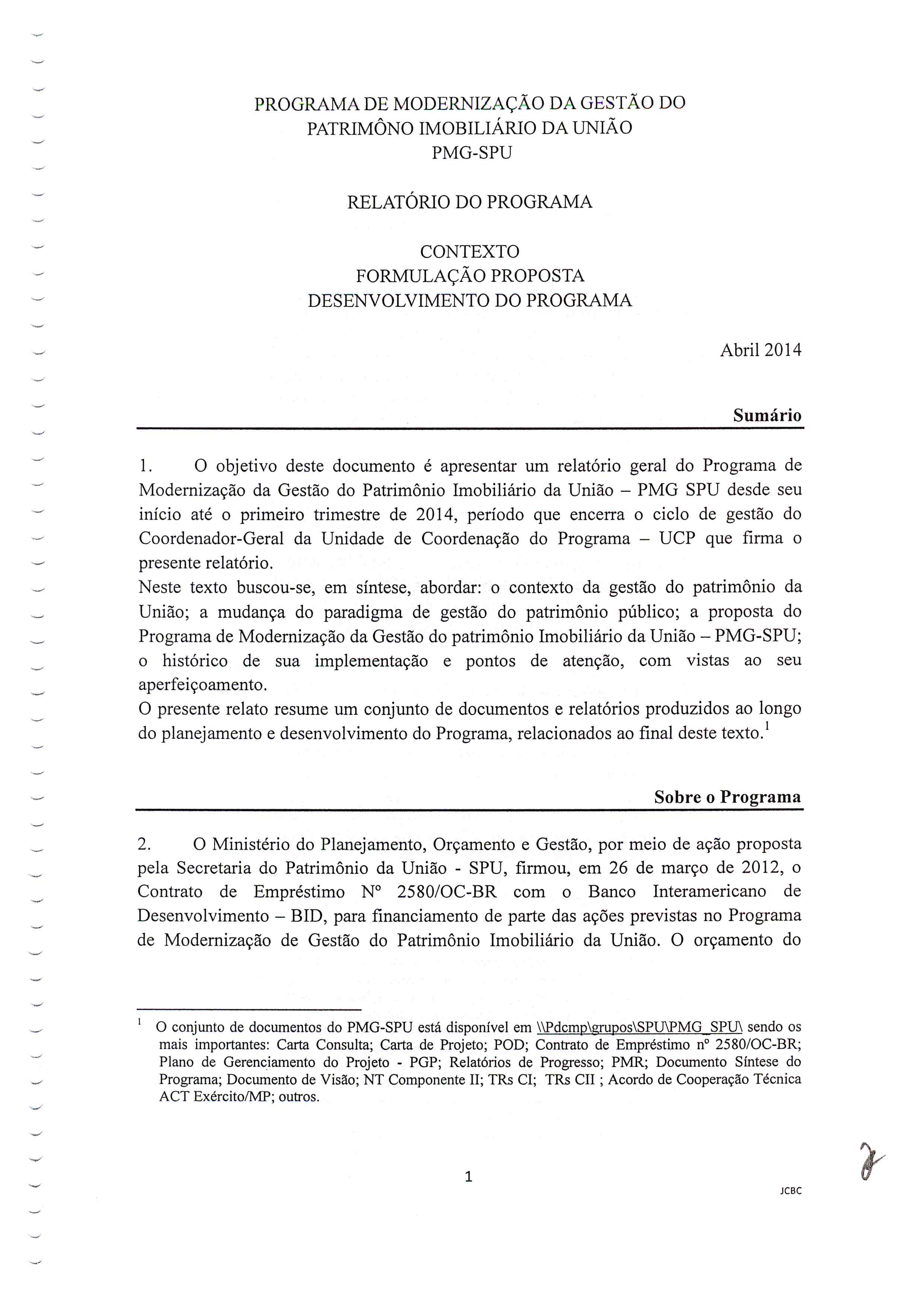 Relatório do Programa PMG-SPU (20abr2014)