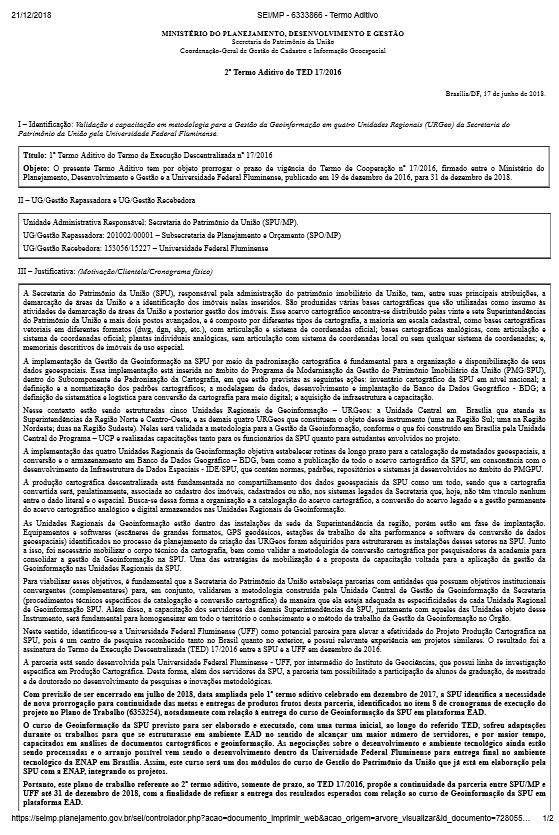 2º Termo Aditivo do TED 17/2016