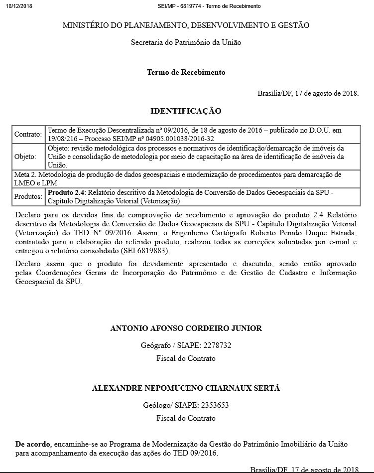 Termo de Recebimento