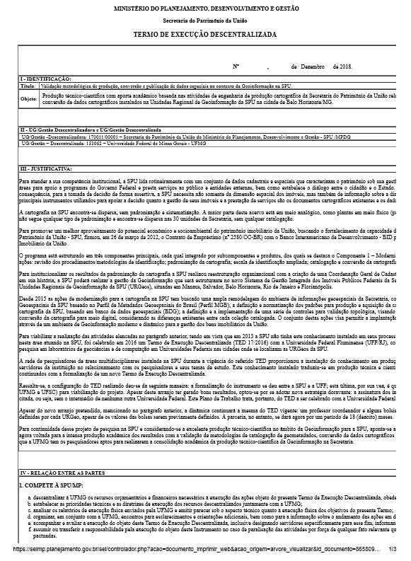 TERMO DE EXECUÇÃO DESCENTRALIZADA 