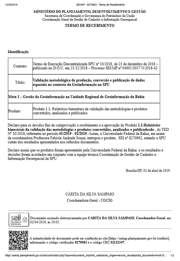 TERMO DE RECEBIMENTO