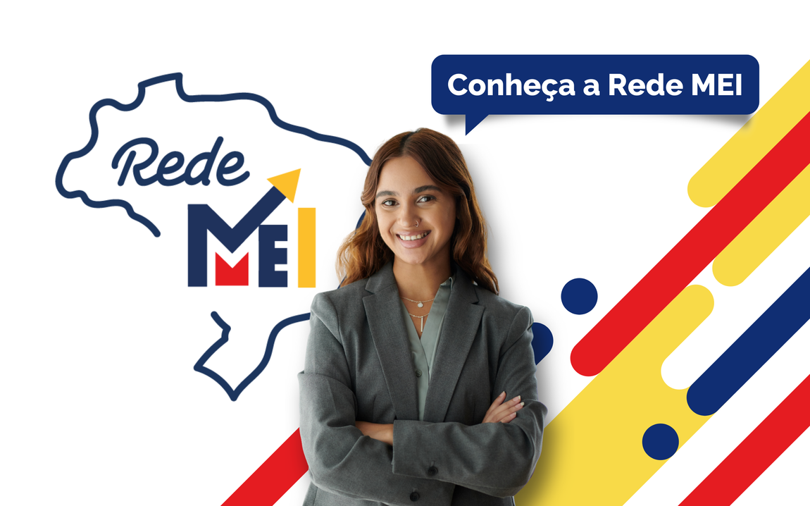 Mulher e logo "Rede MEI"