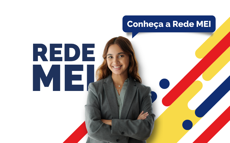 Mulher e logo "Rede MEI"