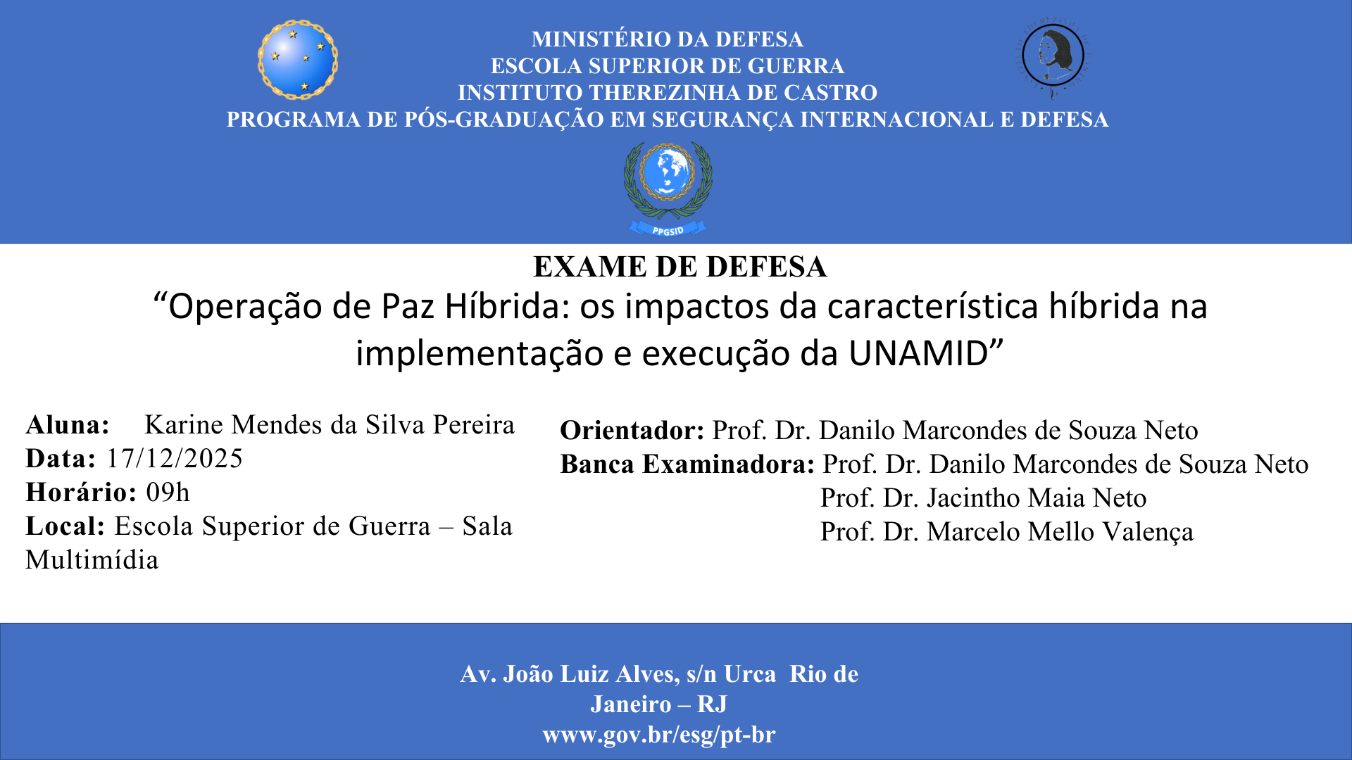 Defesa de Dissertação: Karine