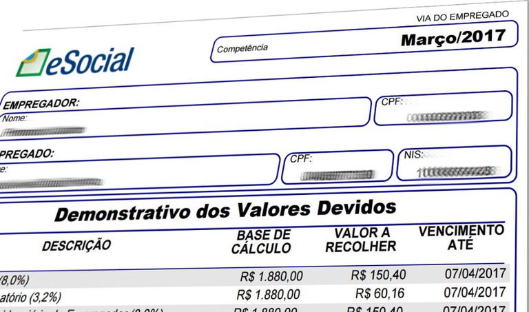 Recibo em duas vias