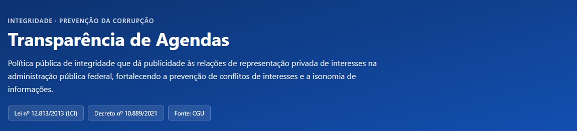 Banner que contém as informações relativas ao e-Agendas