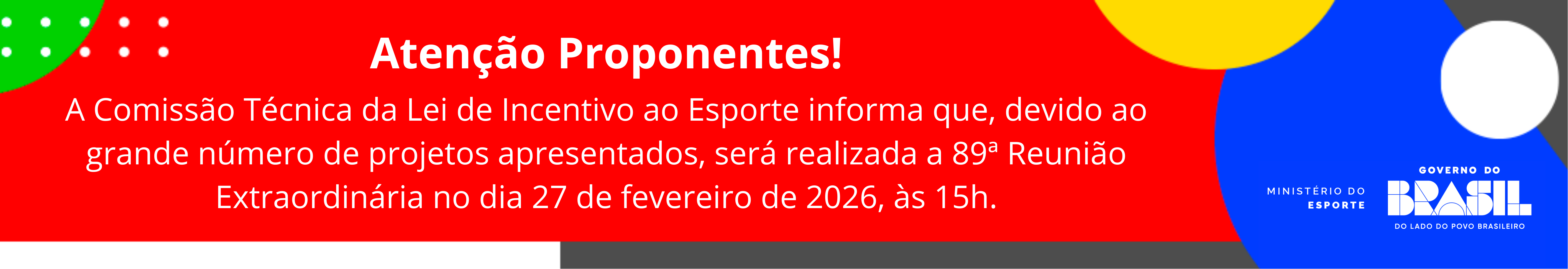 Banner 89ª Reunião Extraordinária