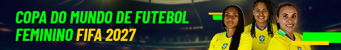 Copa do Mundo de Futebol FIFA 2027 com fotos de três jogadoras