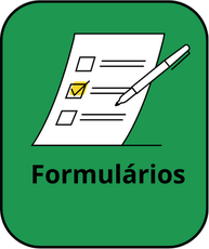 Banner verde com a frase 'Formulários' e imagem de um checklist. Ao clicar, acessa a página com vários formulários para preenchimento, incluindo: Formulário para pedido de informação, Formulário de reclamação, Formulário de recursos e Pedido de desclassificação.