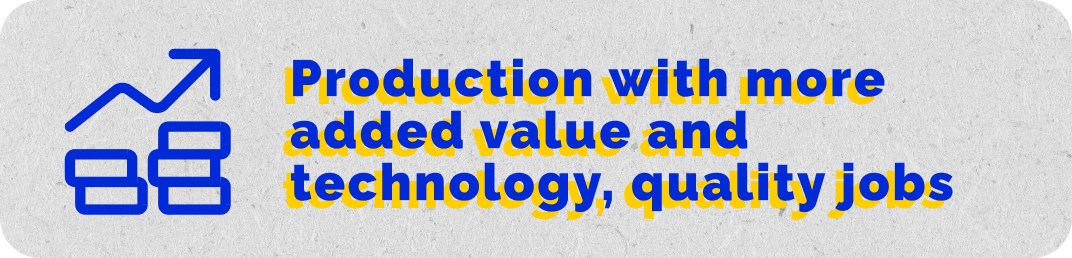 Banner - Production with more added value and technology, skilled jobs
