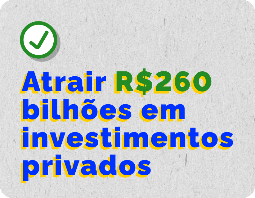 Atrair 260 bilhões em investimento privado