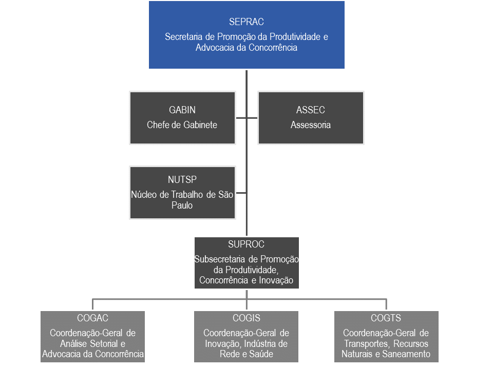 Imagem da estrutura organizacional da Seprac