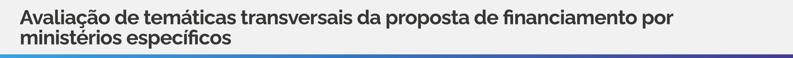 Avaliação de Temáticas Transversais da Proposta de Financiamento por Ministérios Específicos