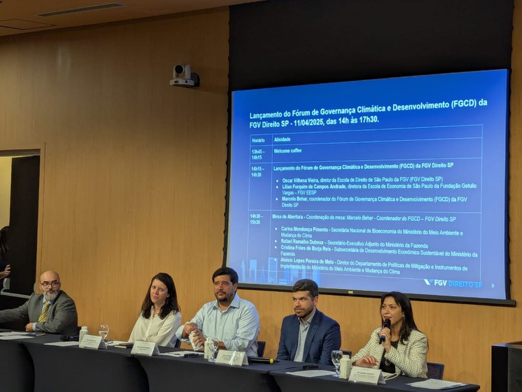 Durante o Fórum de Governança Climática e Desenvolvimento, na FGV-SP, o Ministério da Fazenda informou que vai propor na COP30, “formar coalizão de países dispostos a uma integração” – Foto: Divulgação/MF