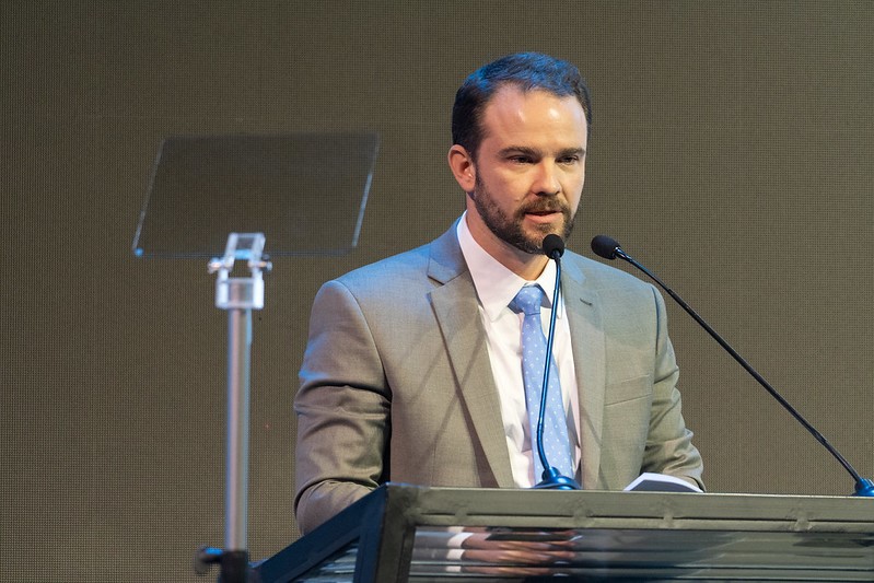 O secretário Dario na Febraban: “A política econômica deu um tom de prosperidade que há muito sentimos falta no Brasil” – Foto: Divulgação Febraban