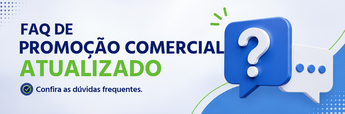 Banner FAQ de Promoções Comerciais