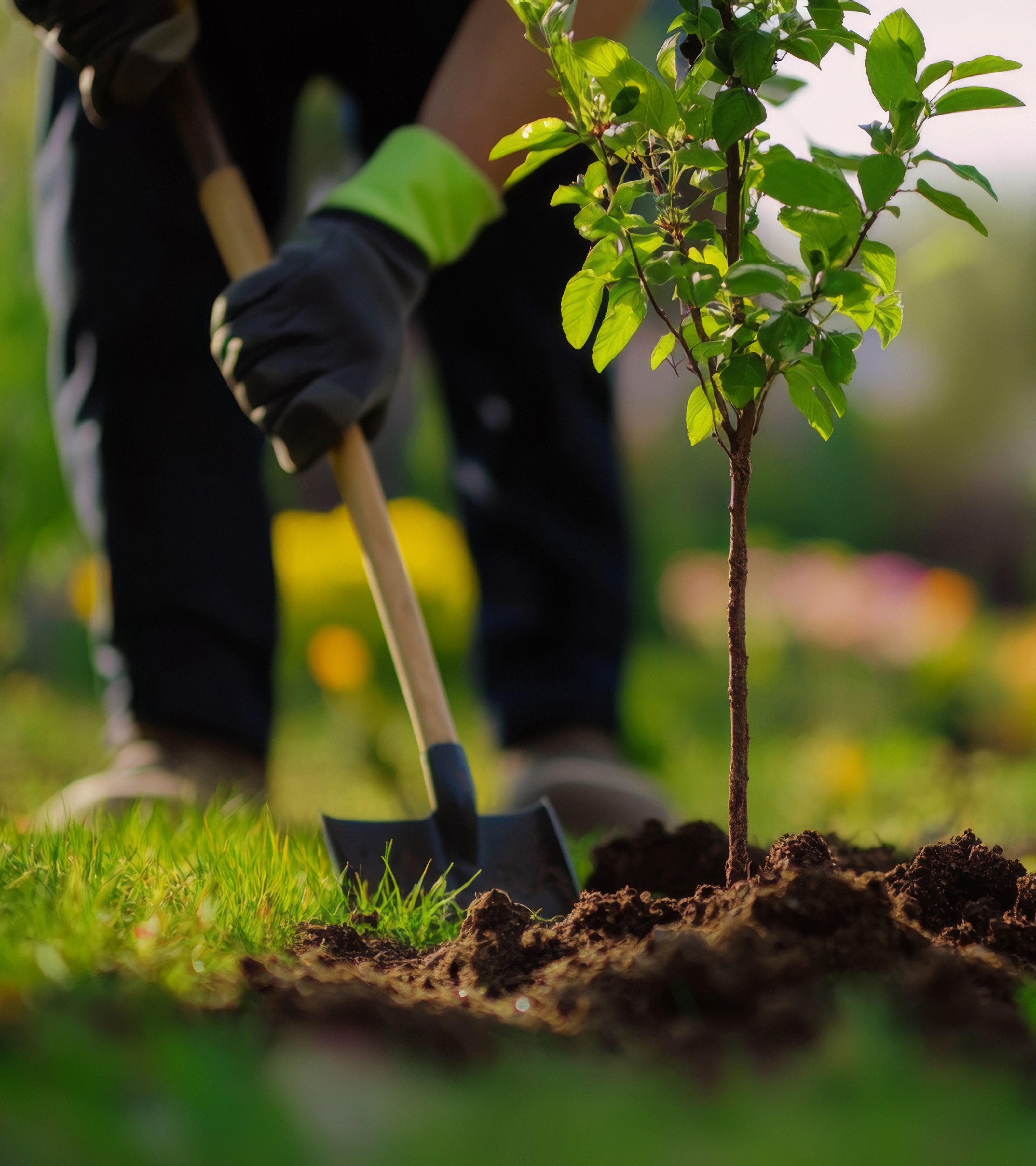 Pessoa plantando uma árvore