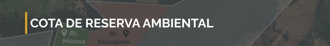 Banner com fundo de mapa aéreo e o texto “Cota de Reserva Ambiental” em letras brancas.