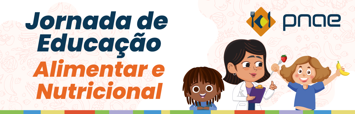 Banner com ilustração da Jornada de Educação Alimentar e Nutricional