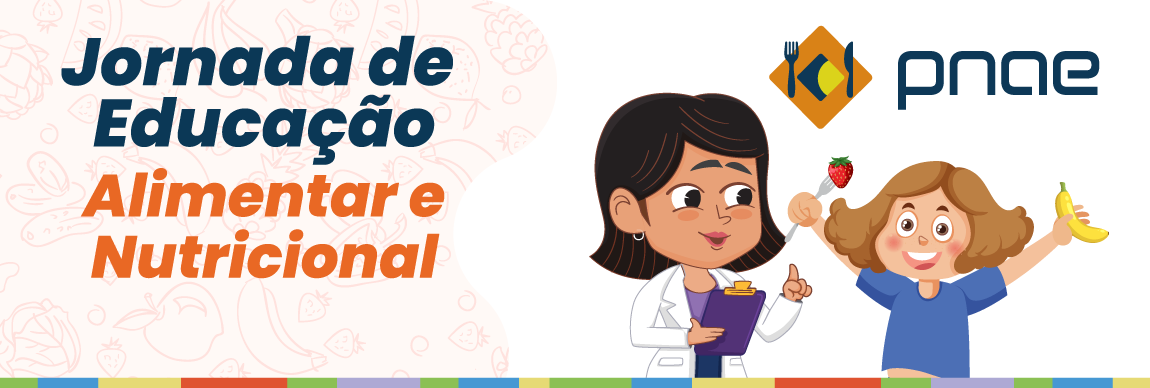 Banner com ilustração da Jornada de Educação Alimentar e Nutricional