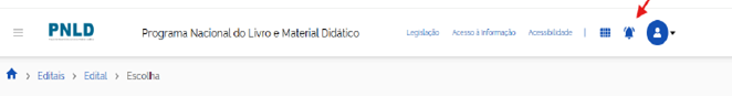 Acesse via ícone Sino