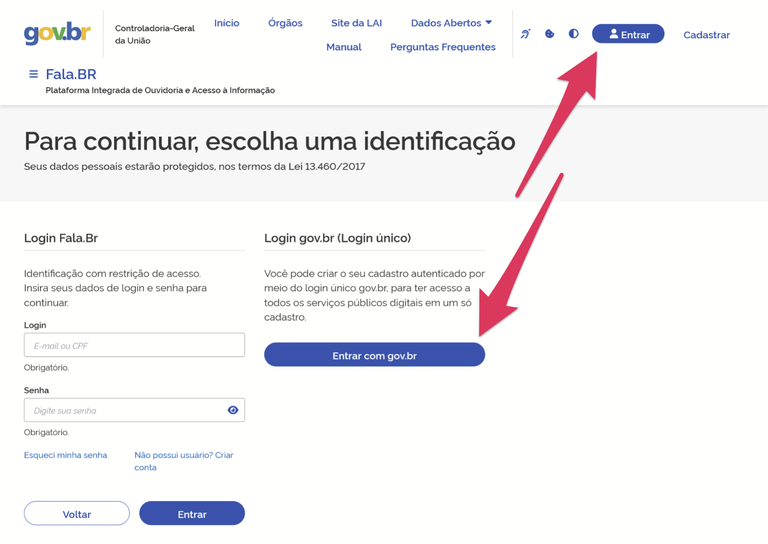 Passo a passo – Identificação