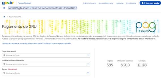 Pagamento GRU