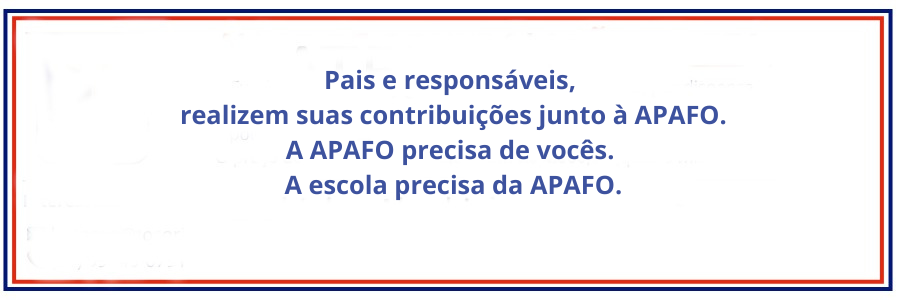 baner solicitacao dos pais para contribuir com a Apafo