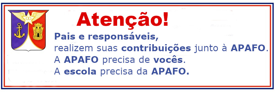 Aviso pedindo contribuições dos responsáveis para a APAFO.
