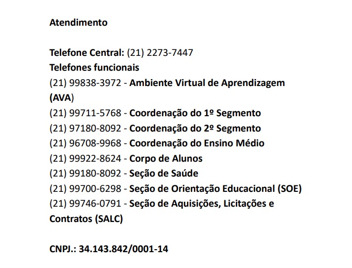 lista de numeros celulares dos departamentos da Fundacao Osorio