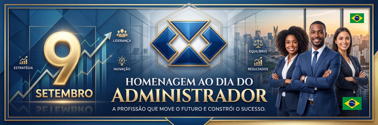 Banner de homanagem ao Dia do Administrador