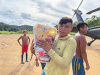 Força-tarefa do Governo Federal conclui a entrega de mais de 22 toneladas de alimentos a indígenas Yanomami em Roraima; veja vídeo