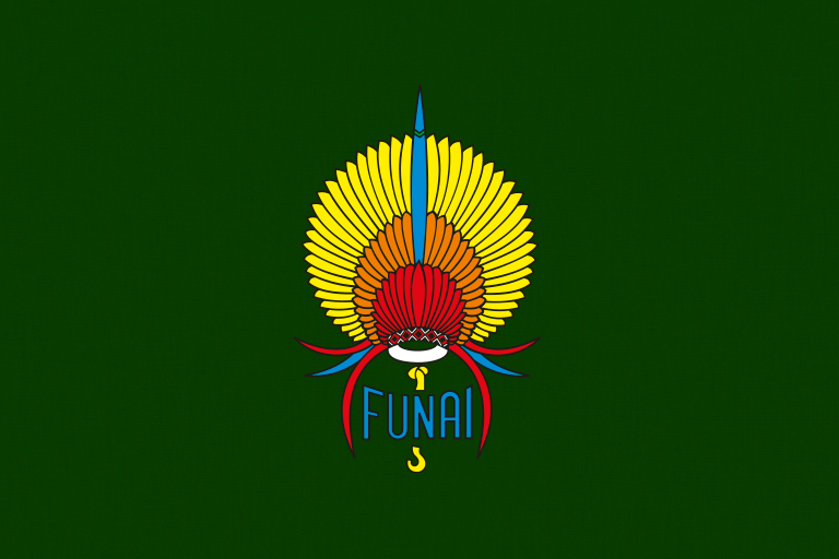 Logo da Funai em fundo verde
