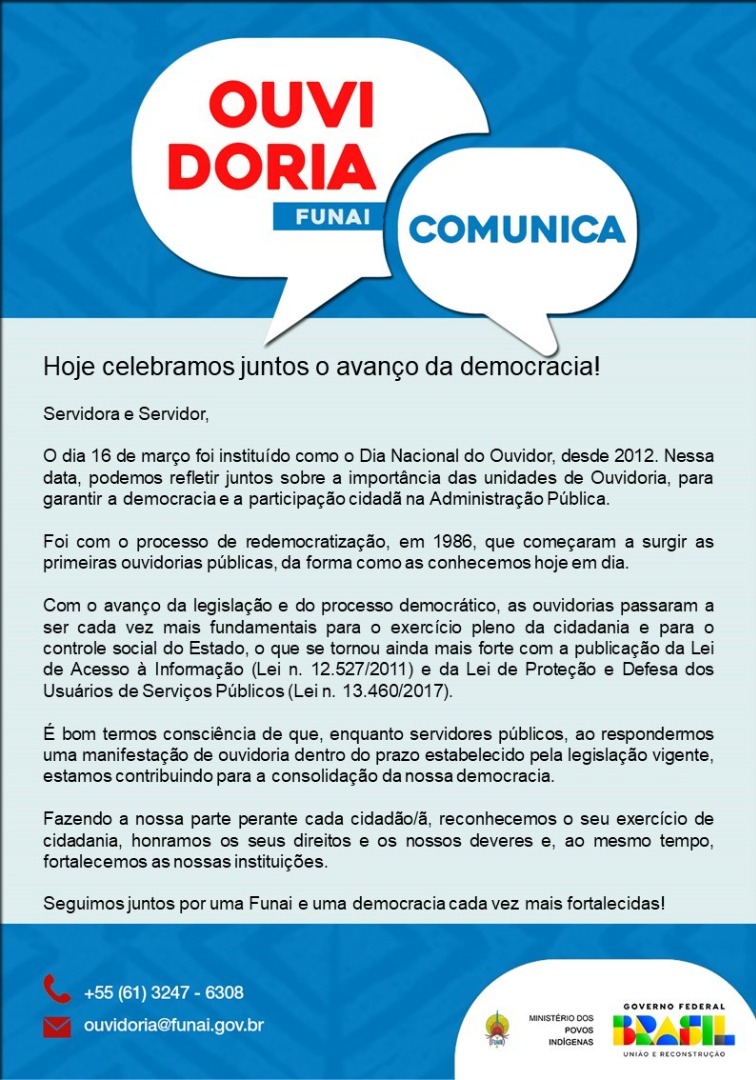 Ouvidoria Comunica - Celebrando a democracia