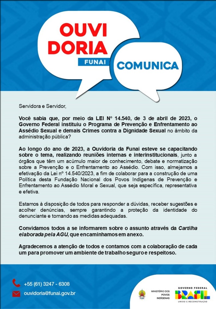 Ouvidoria Comunica - Programa de prevenção ao assédio