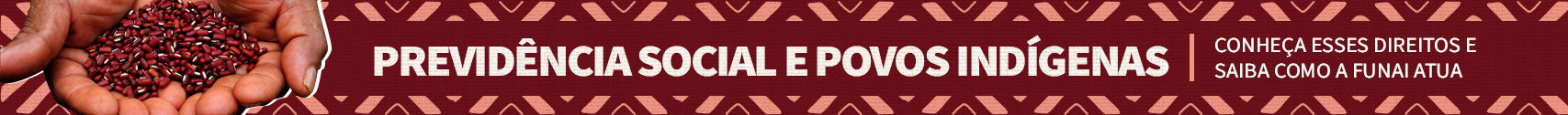 Banner com o texto "Previdência Social e Povos Indígenas | Conheça esses direitos e saiba como a Funai atua"