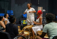 Bloco Ilú Obá De Min promove oficina de Ijexá para alunos da Universidade de Maryland (EUA), no Complexo Cultural Funarte SP