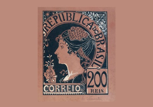 ELISEU VISCONTI, A REPÚBLICA – ESTUDO PARA SELO – c.1903