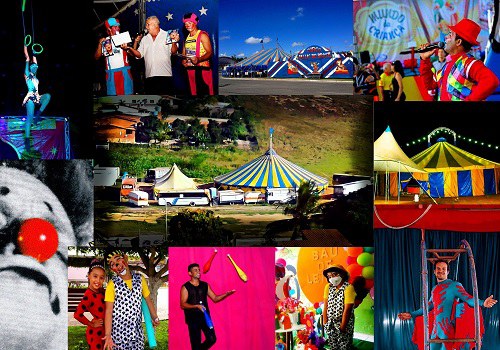 Fotos acervos de circos do Brasil. Montagem Raffaella Bompiani