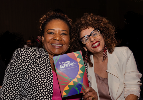 Ministra da Cultura Margareth Menezes e presidenta da Funarte Maria Marighella - foto: Carol Pires