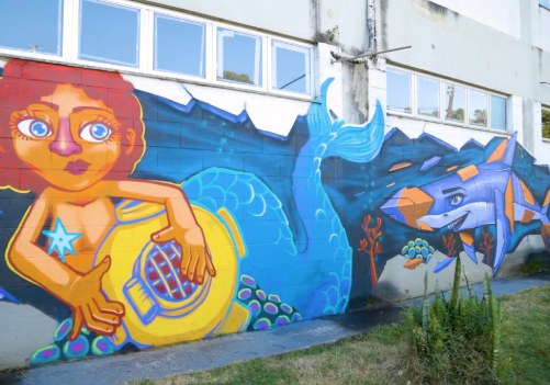 Mural criado durante o evento FUN ARTE, no Rio de Janeiro (Crédito: Equipe FUN ARTE - Arte em Circuito)