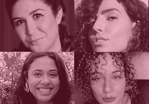 Foquinha, Laura Vicente e Carol Jafet participam do festival, apresentado por Fabiane Pereira [de cima para baixo, em sentido horário]  (Divulgação)