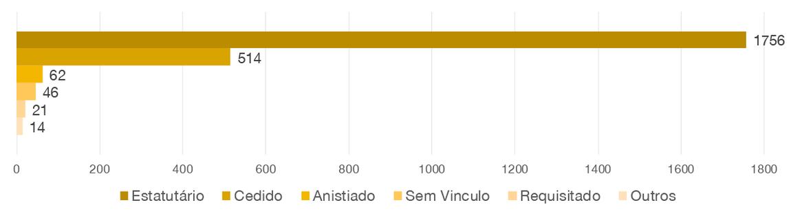 banner - Distribuição da força de trabalho por tipo de vínculo.