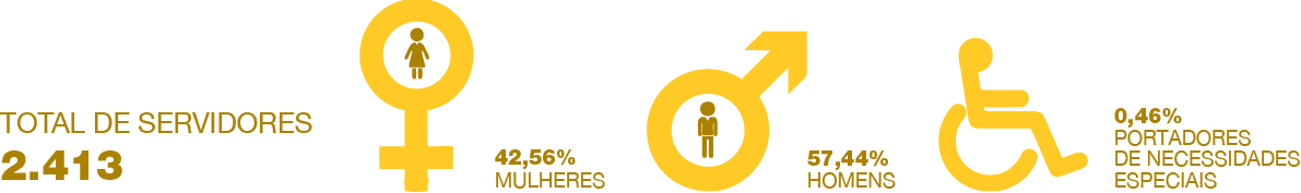 banner - Distribuição da força de trabalho por sexo e destaque da proporção de servidores com deficiência.