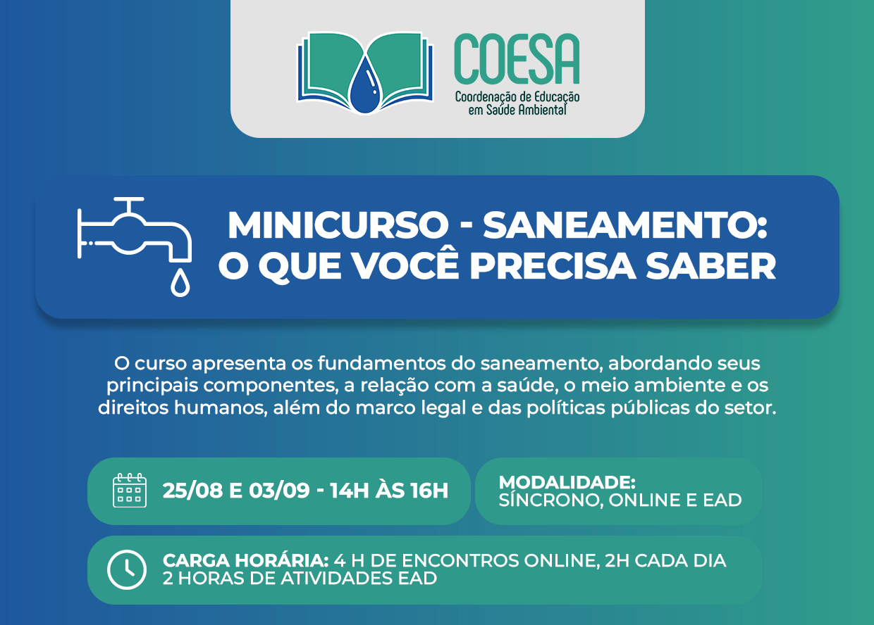 Banner do curso, com cores azul e verde e letras brancas.