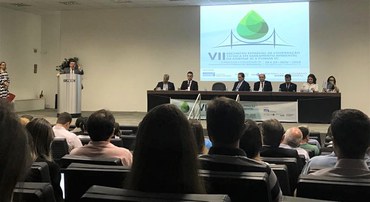 Adenor Piovesan, Superintendente da Funasa em Santa Catarina, fala durante cerimônia de abertura do evento.Foto: Suest-SC