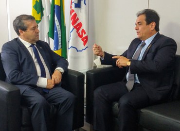 Presidente da Funasa recebe visita cortesia do ex-presidente da Fundação e atual deputado estadual do Piauí, Henrique Pires, nesta quarta-feira, 13.Foto: Amanda Miguel