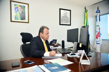 Coronel Giovanne Silva no Ato Solene de Adesão ao Plano de Transformação Digital, do Governo FederalFoto: Daniel Ribeiro/Funasa