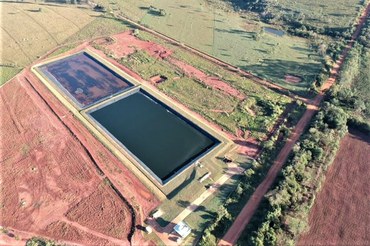 Vista aérea da nova Estação de Tratamento de Esgoto (ETE) no município de Angélica/MSFoto: Suest/MS