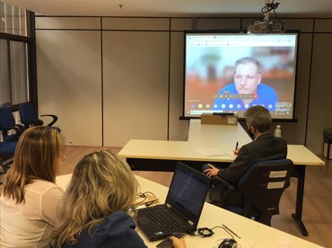 Marcelo Lelis (Copae/Desam) e professor Dr. Fernando durante o encontro virtualFoto: Copae/Desam/Funasa